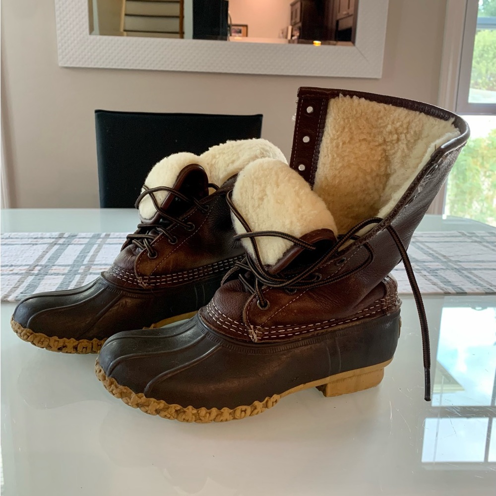 LL Bean boots, 10” shearling lined, women’s size 8N